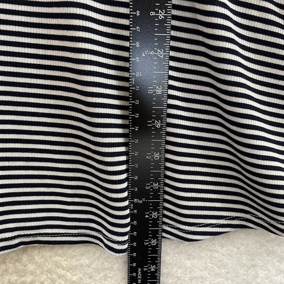 Copper Key Black White Striped Ribbed Knit Summer Mini A-Line Dress M Medium - Picture 6 of 8